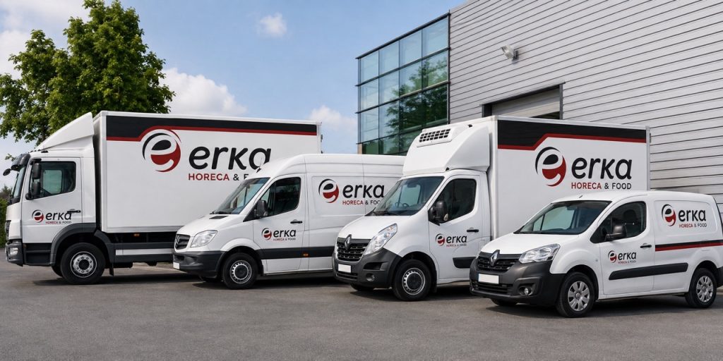 Camion de livraison Erka Horeca – livraison horeca à Bruxelles et en Wallonie